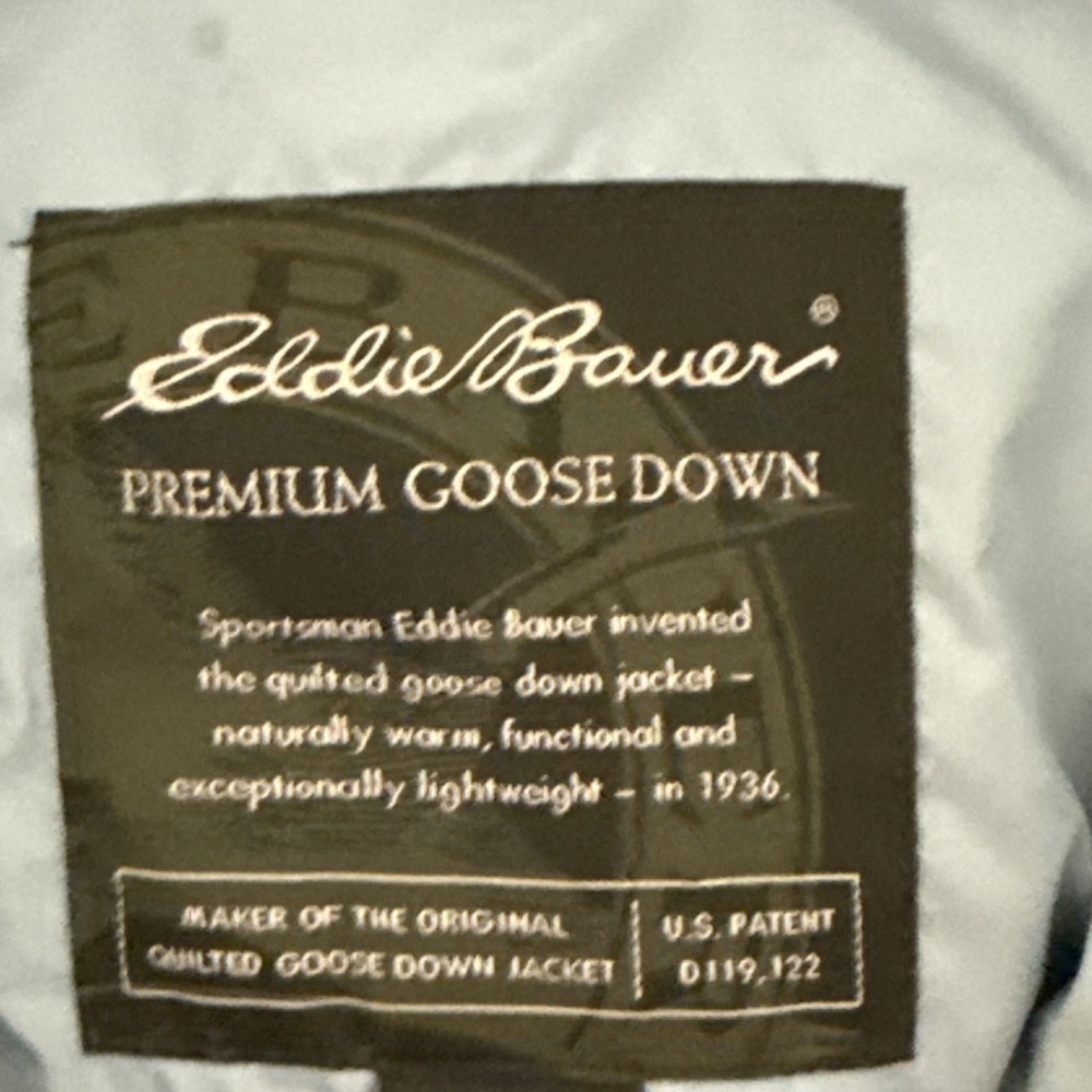 Vintage Goose Down Puffer Vest Eddie Bauer Size M Green Embroidered Floral Retro - Picture 7 of 11